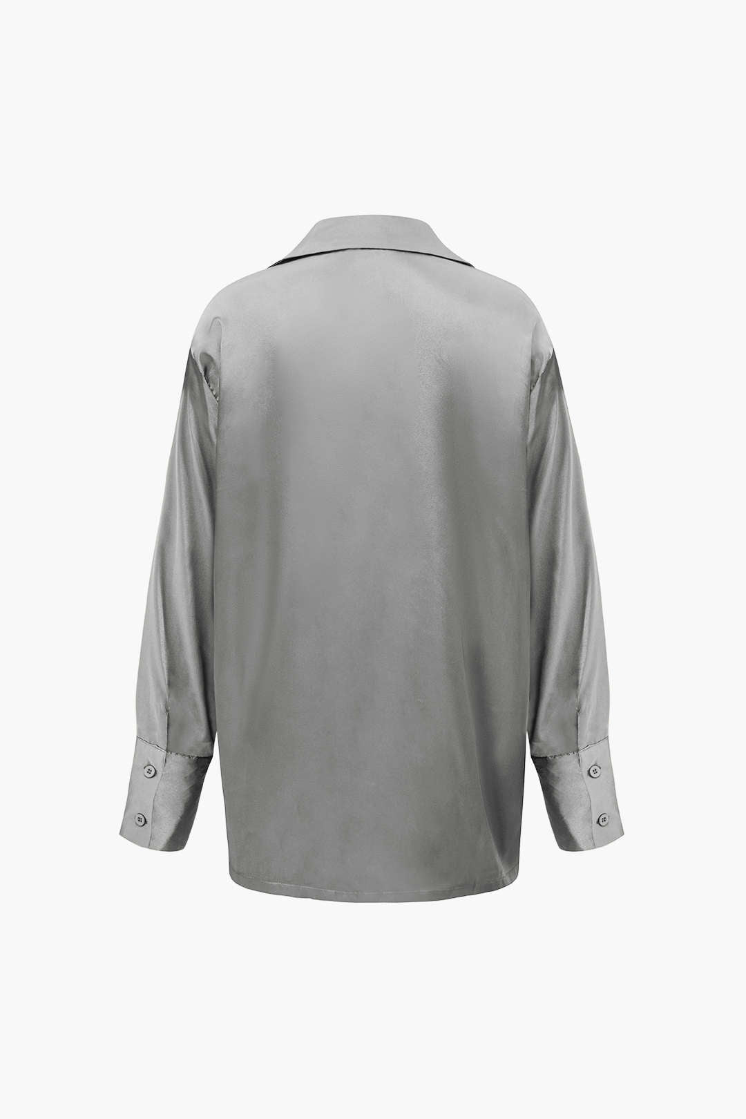 Ensemble chemise à manches longues boutonnée en satin et pantalon