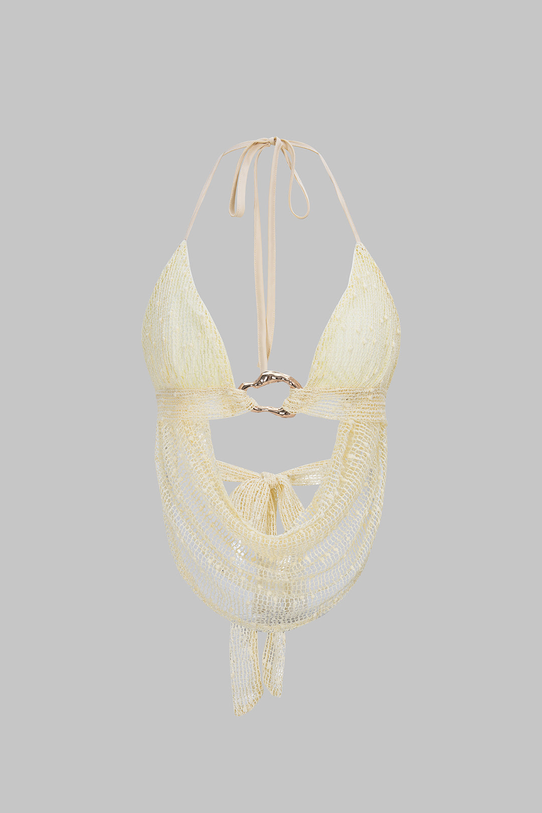 Halter Neck Tie Back Backless Hollow Out Cami Top