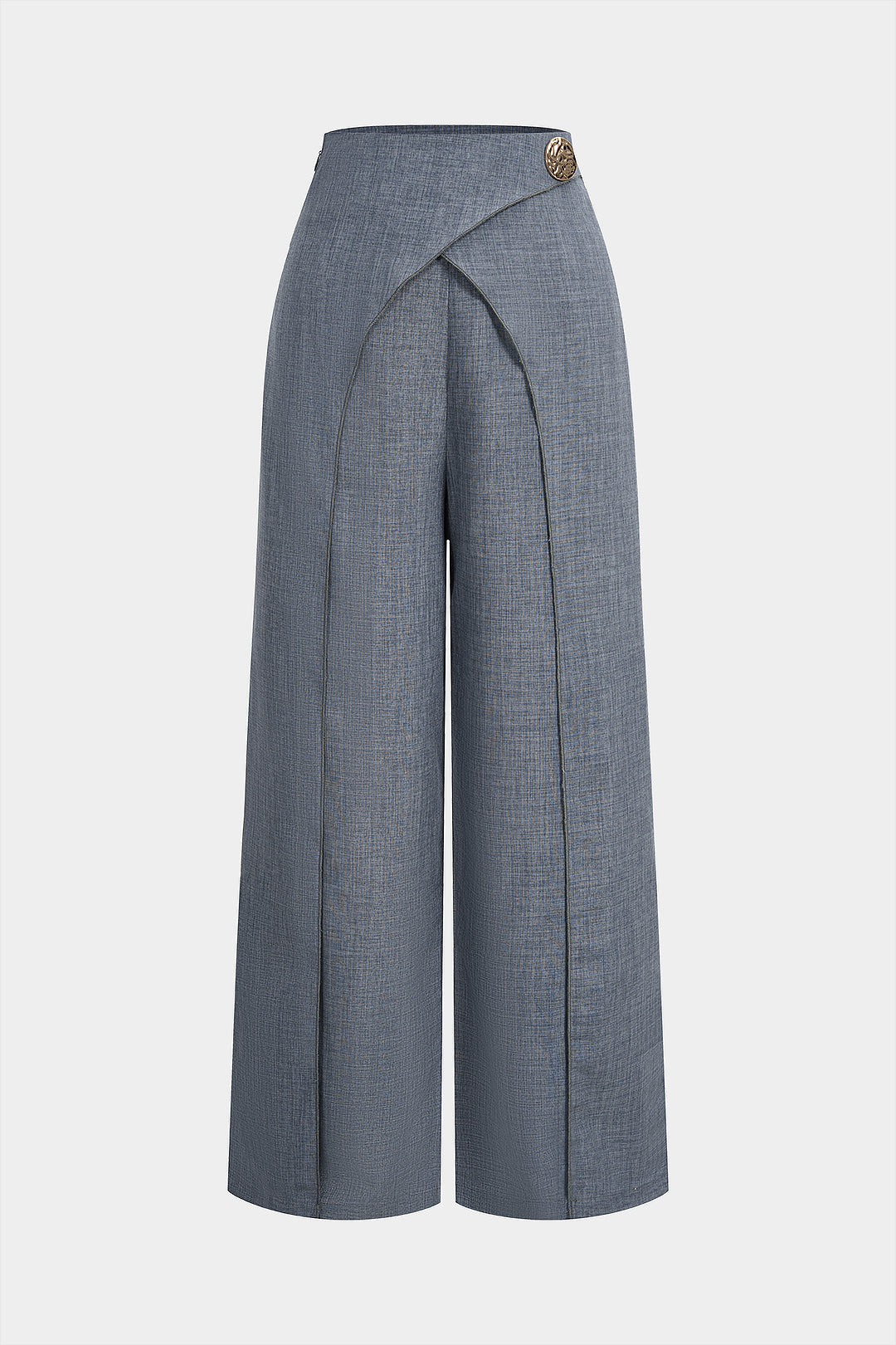 Hose mit hohem Bund, geradem Bein und Metallic-Dekor