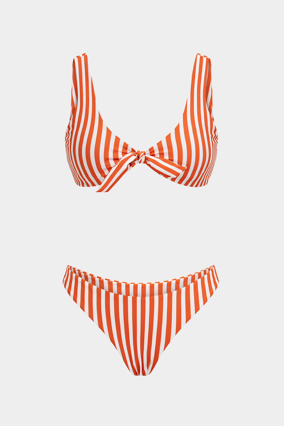 Gestreiftes Bikini-Set mit Knoten