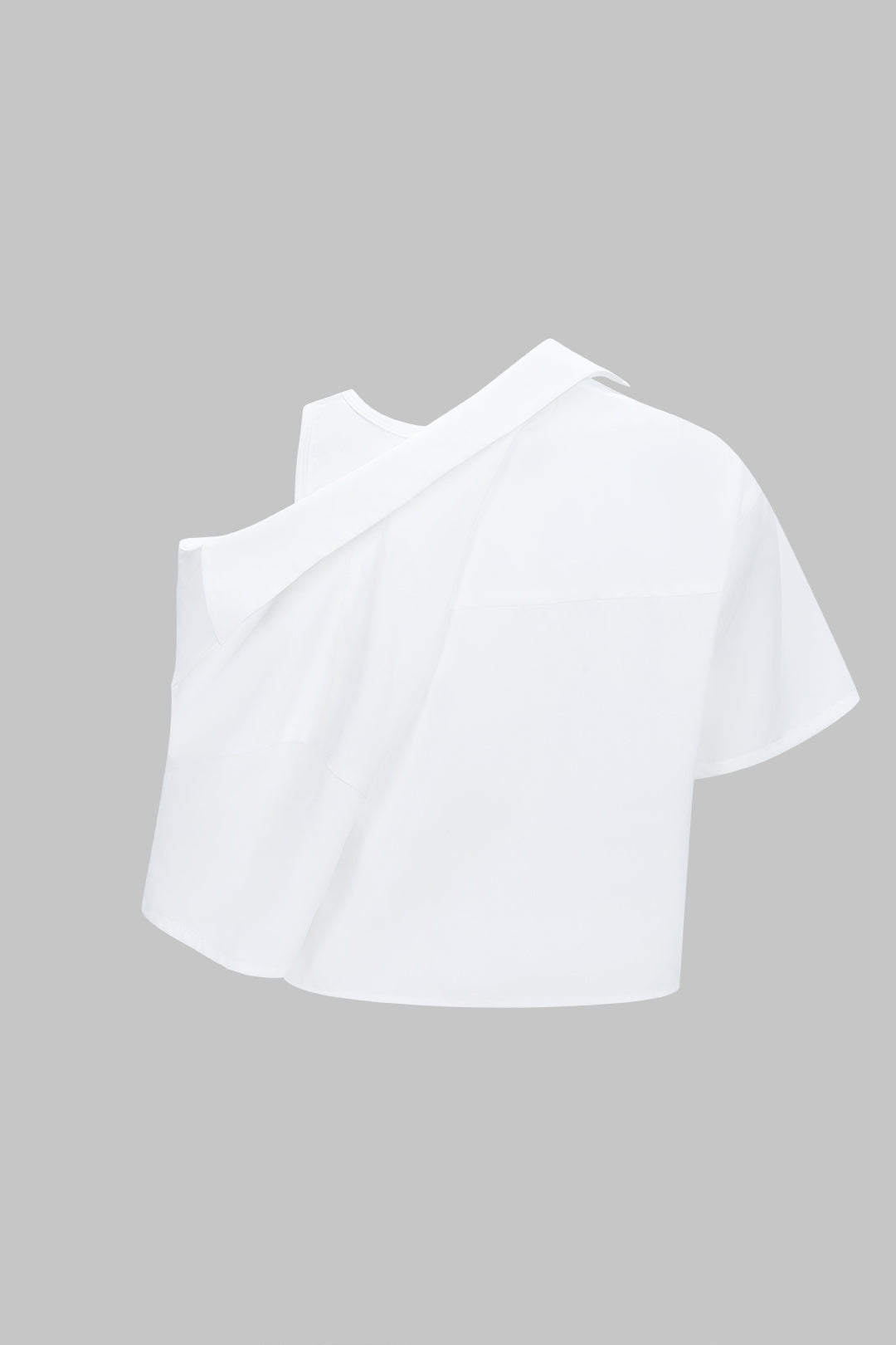 Asymmetrisches Rundhals-Kurzarmshirt