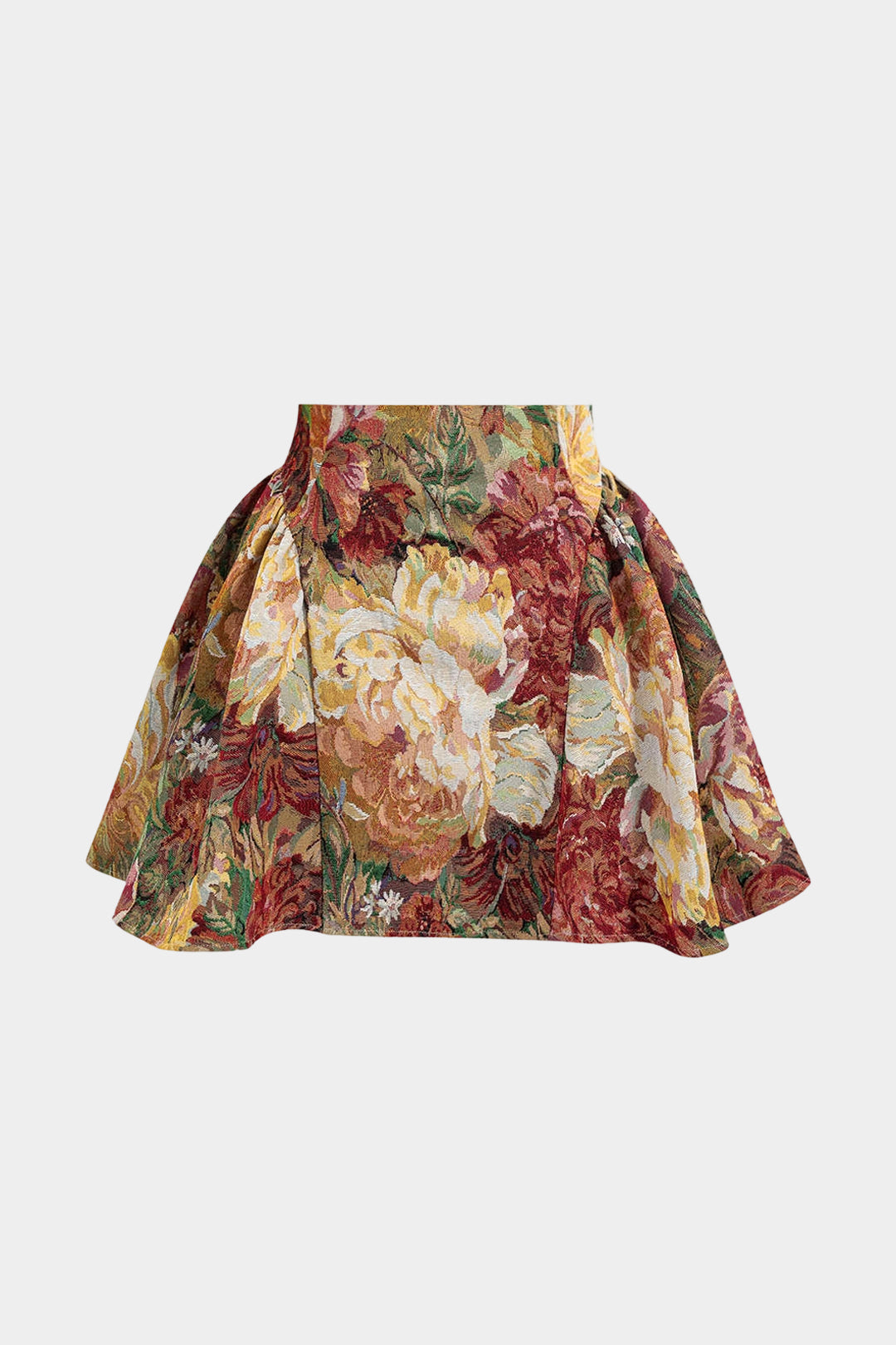 Jacquard-Rüschenrock mit Blumenmuster