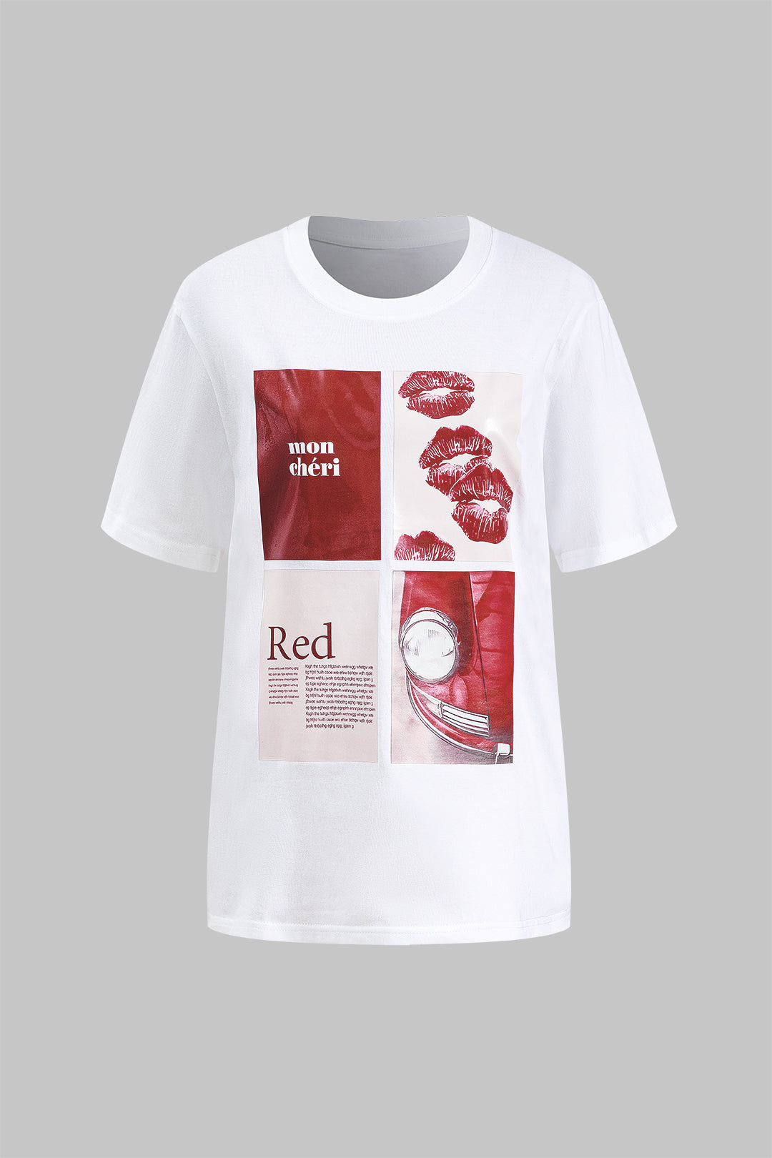 T-shirt à manches courtes et col rond avec imprimé lettre