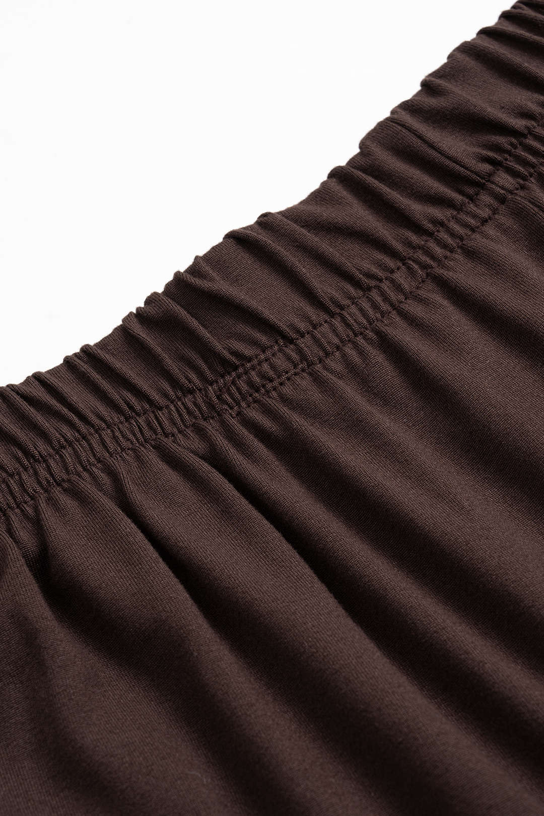 Langes Cardigan-Set mit gerafftem Bandeau-Top und weiter Hose