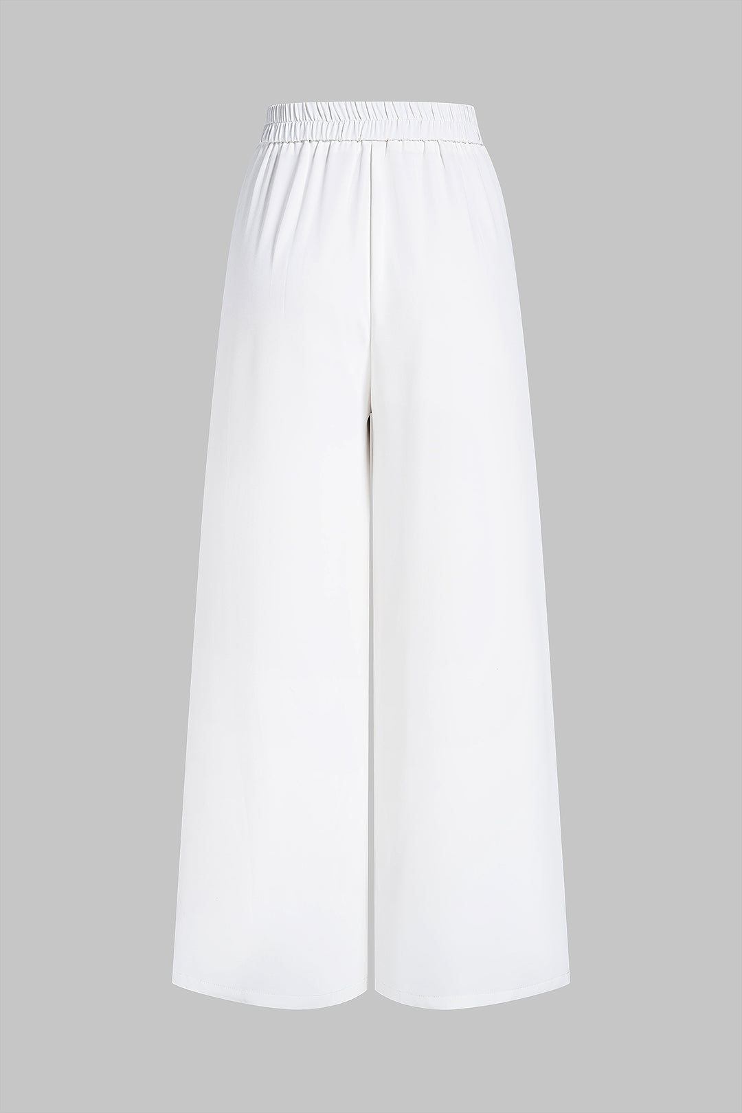 Einfarbige High-Waist-Hose mit weitem Bein