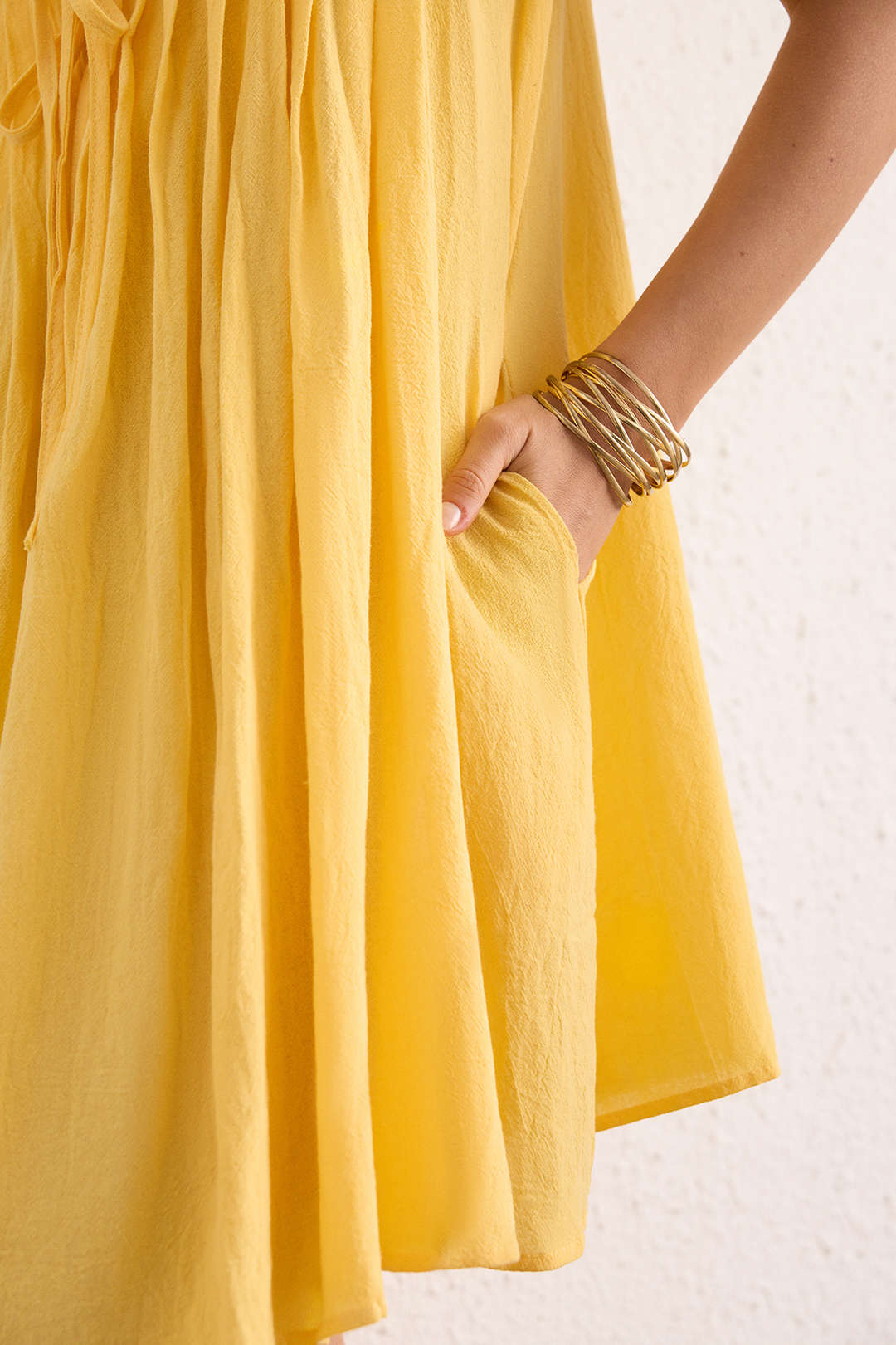 Round Neck Tie-Up Sleeveless Mini Dress