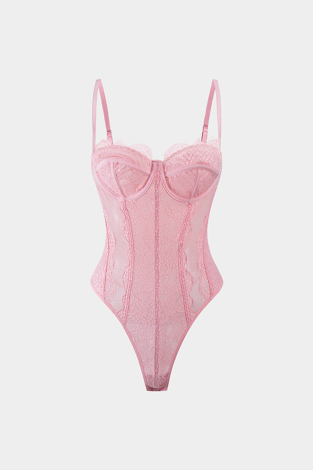 Mesh Sheer Patchwork Bustier Corset Slip Sleeveless Bodysuit