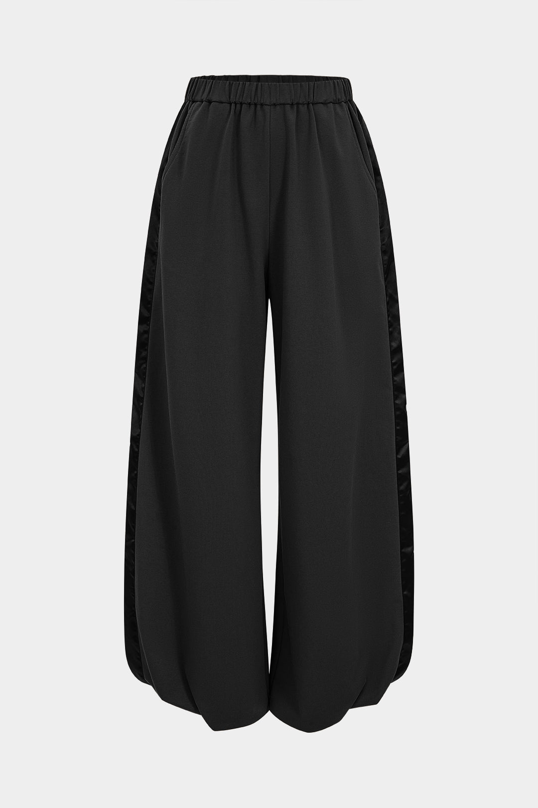 Patchwork-Detail geraffte Hose