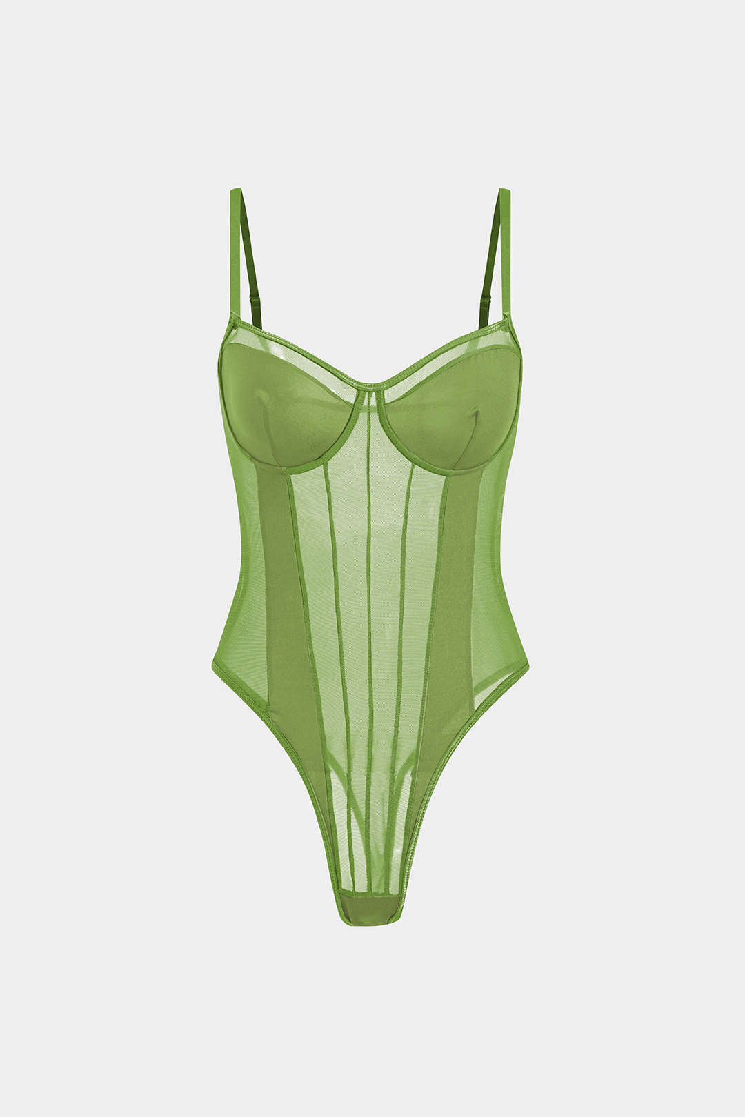 Mesh Backless Sheer Patchwork Corset Slip Sleeveless Bodysuit