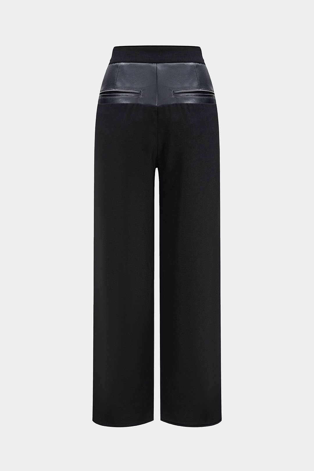 Faux Leather Patchwork Trousers