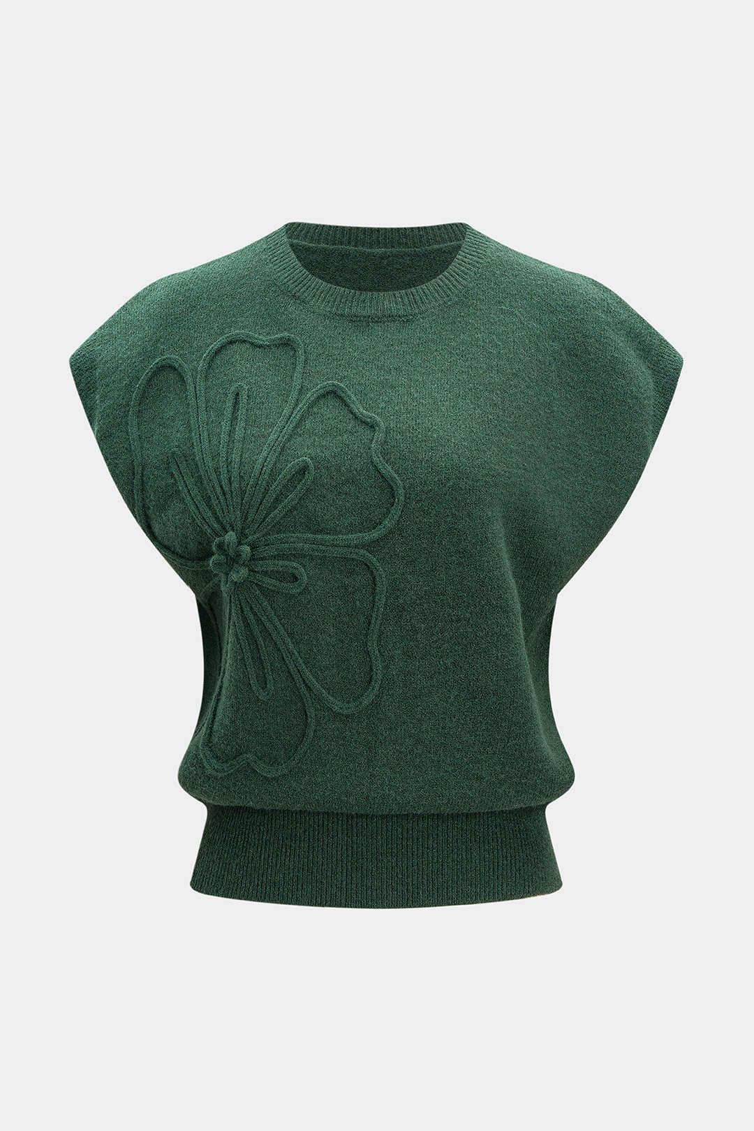 Gestricktes 3D-Blumenstickerei-Tanktop