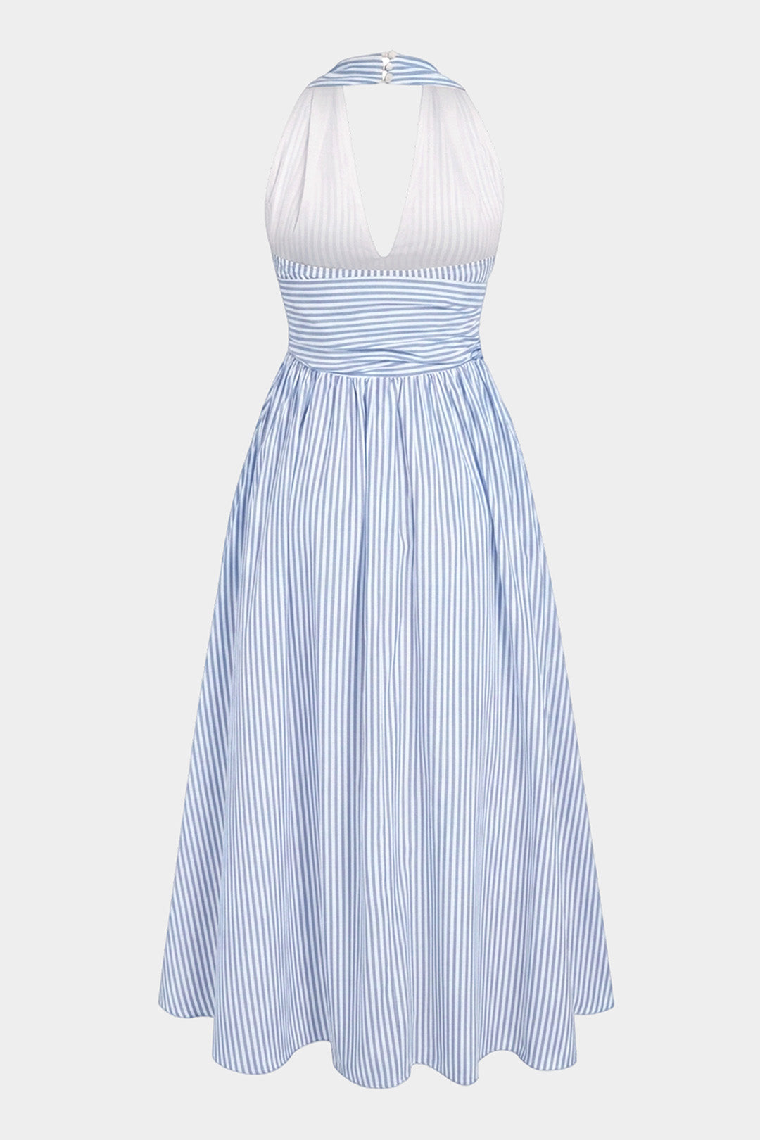 Maxikleid mit Streifendruck, Neckholder und V-Ausschnitt