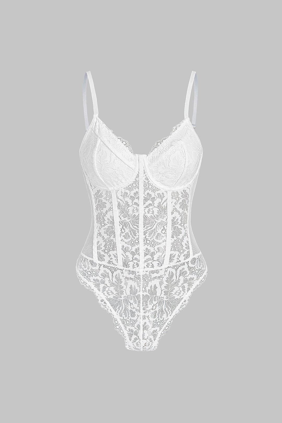 Body en dentelle sans manches à col en V