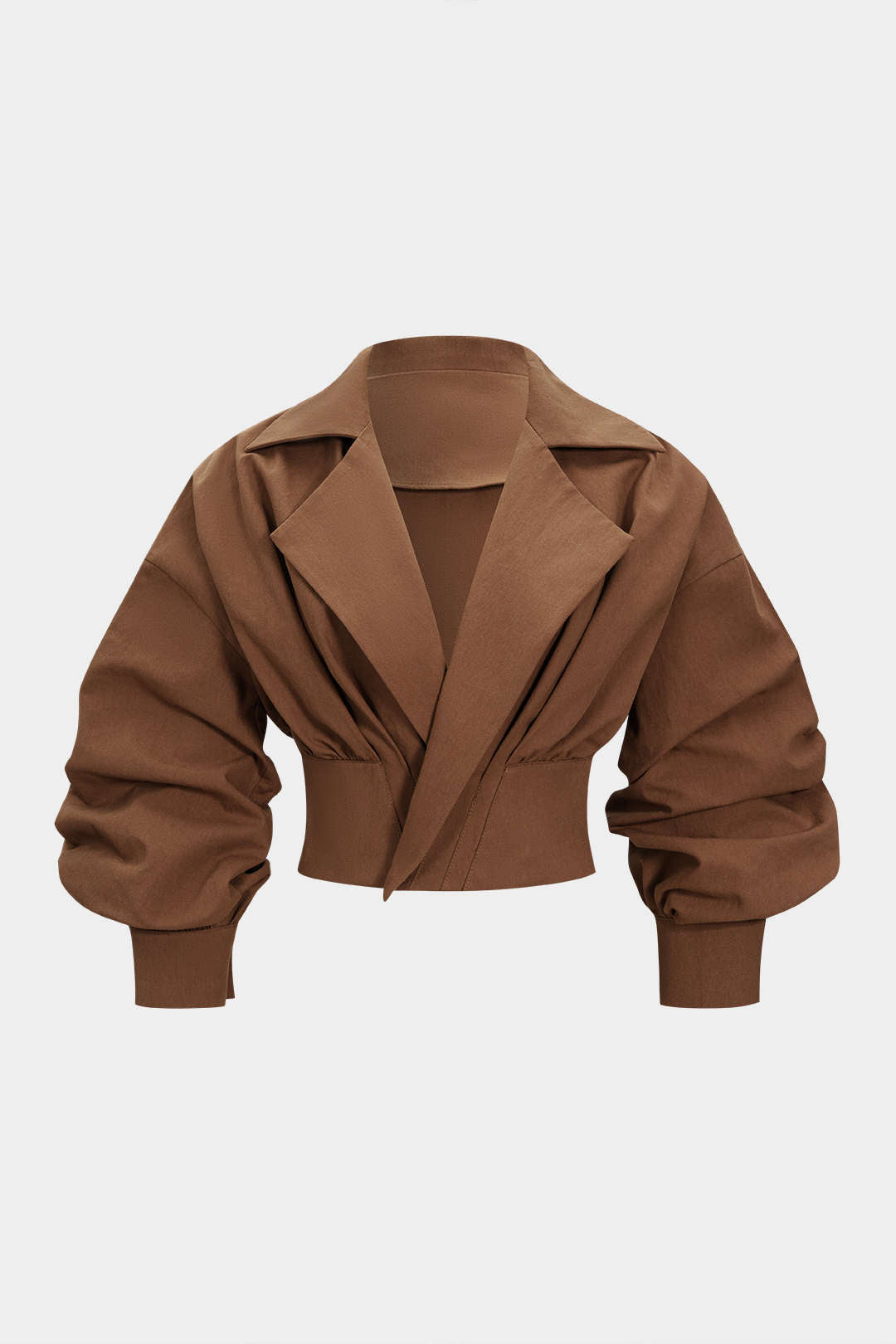 Geraffte V-Ausschnitt-Jacke
