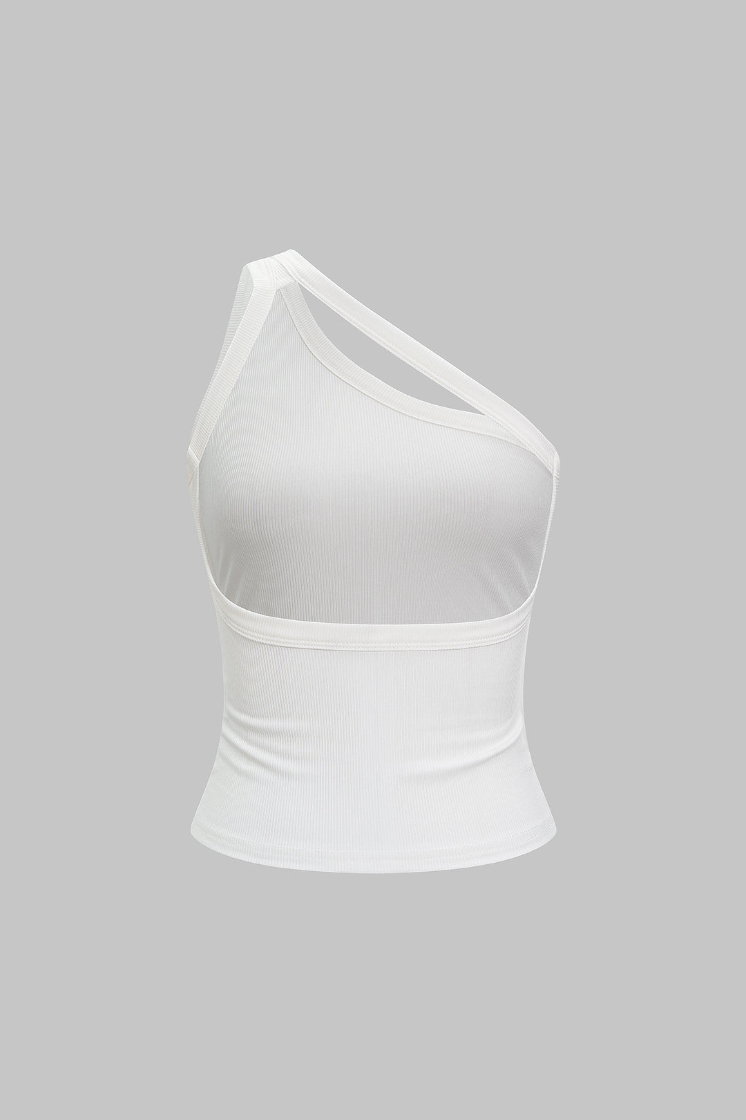 Einfarbiges One-Shoulder-Tanktop