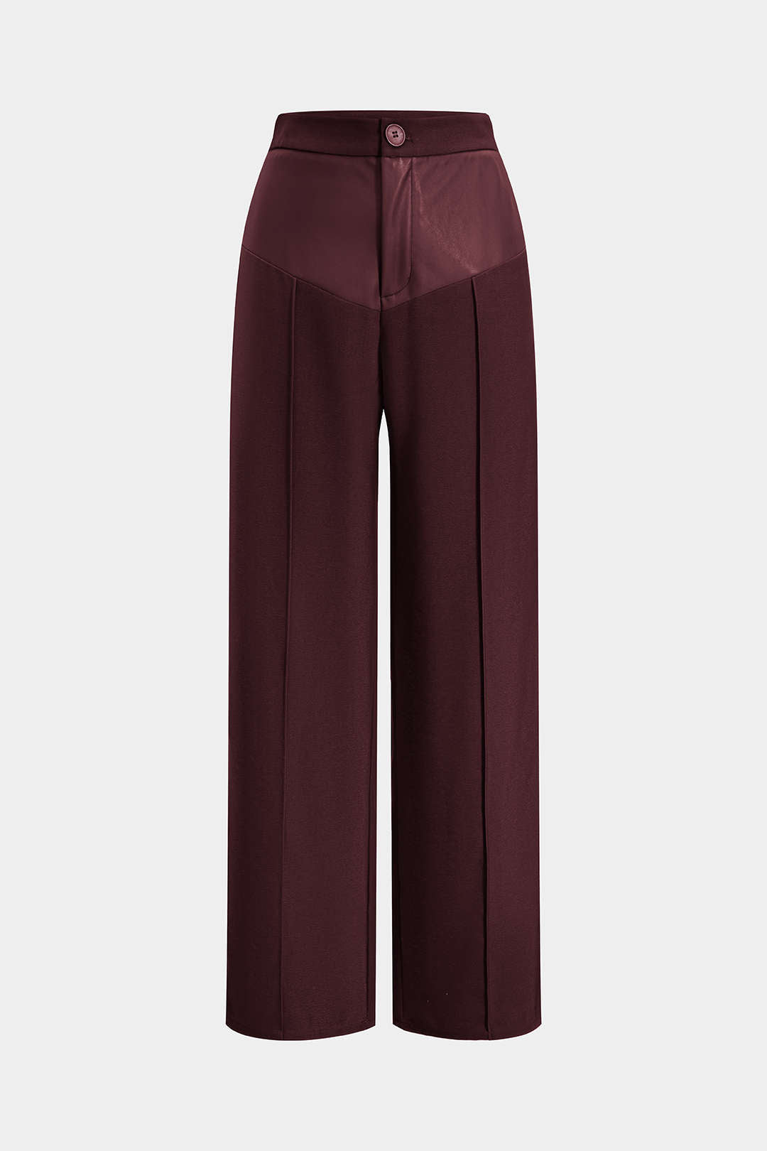 Faux Leather Patchwork Trousers