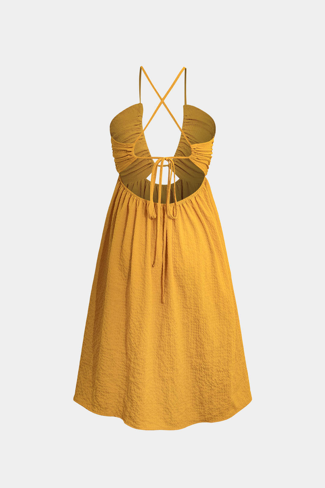 Robe midi fendue sans dos à col en V