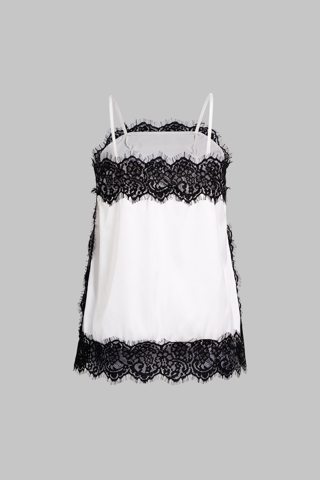 Satin-Camisole mit Spitzenbesatz und Patchwork