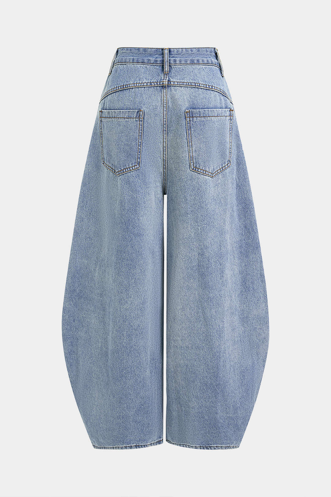 Jeans mit weitem Bein und Metallschnalle aus Denim