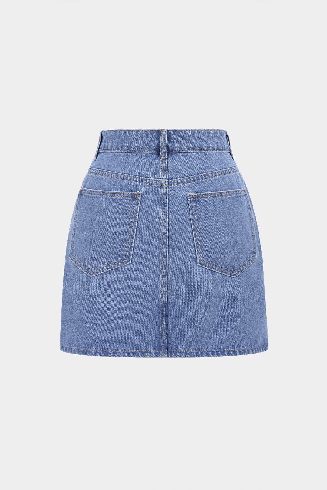 Asymmetrischer Jeans-Patchwork-Rock mit Reißverschluss und Fransen
