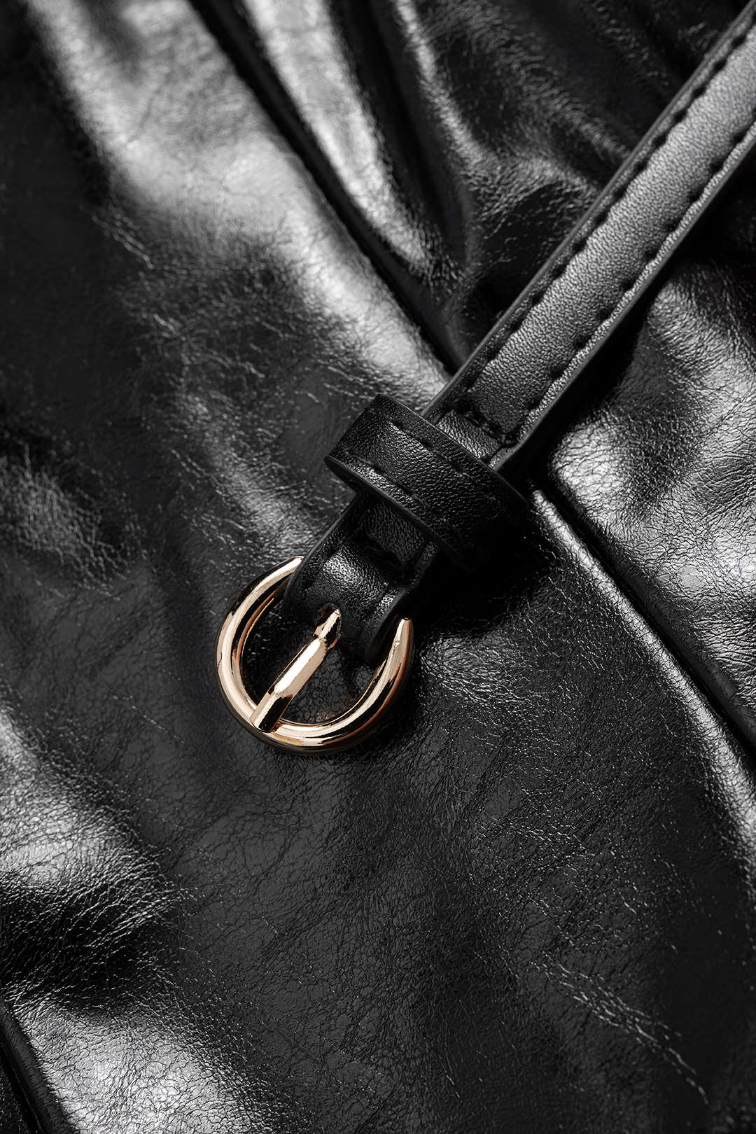 Faux Leather Belted Tank Top