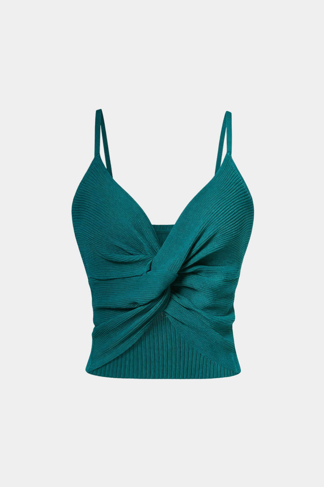 Knit V-Neck Twist Knot Cami Top