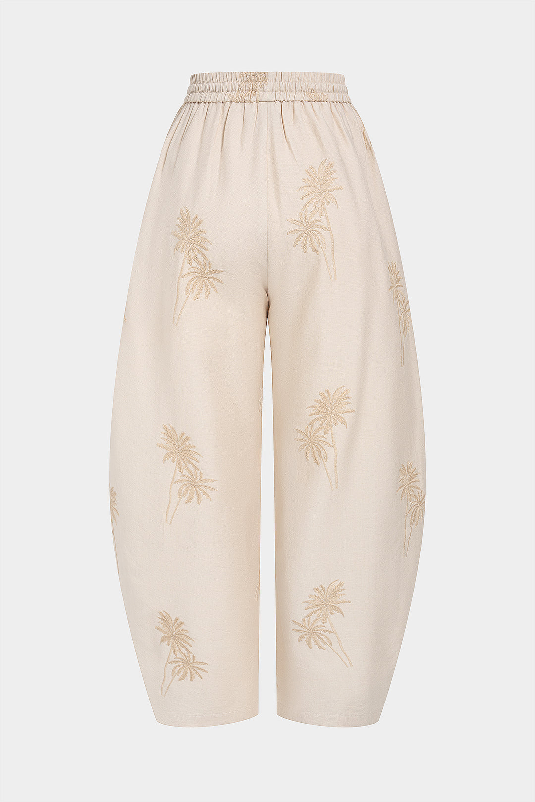 Bestickte Hose mit weitem Bein und Kordelzug