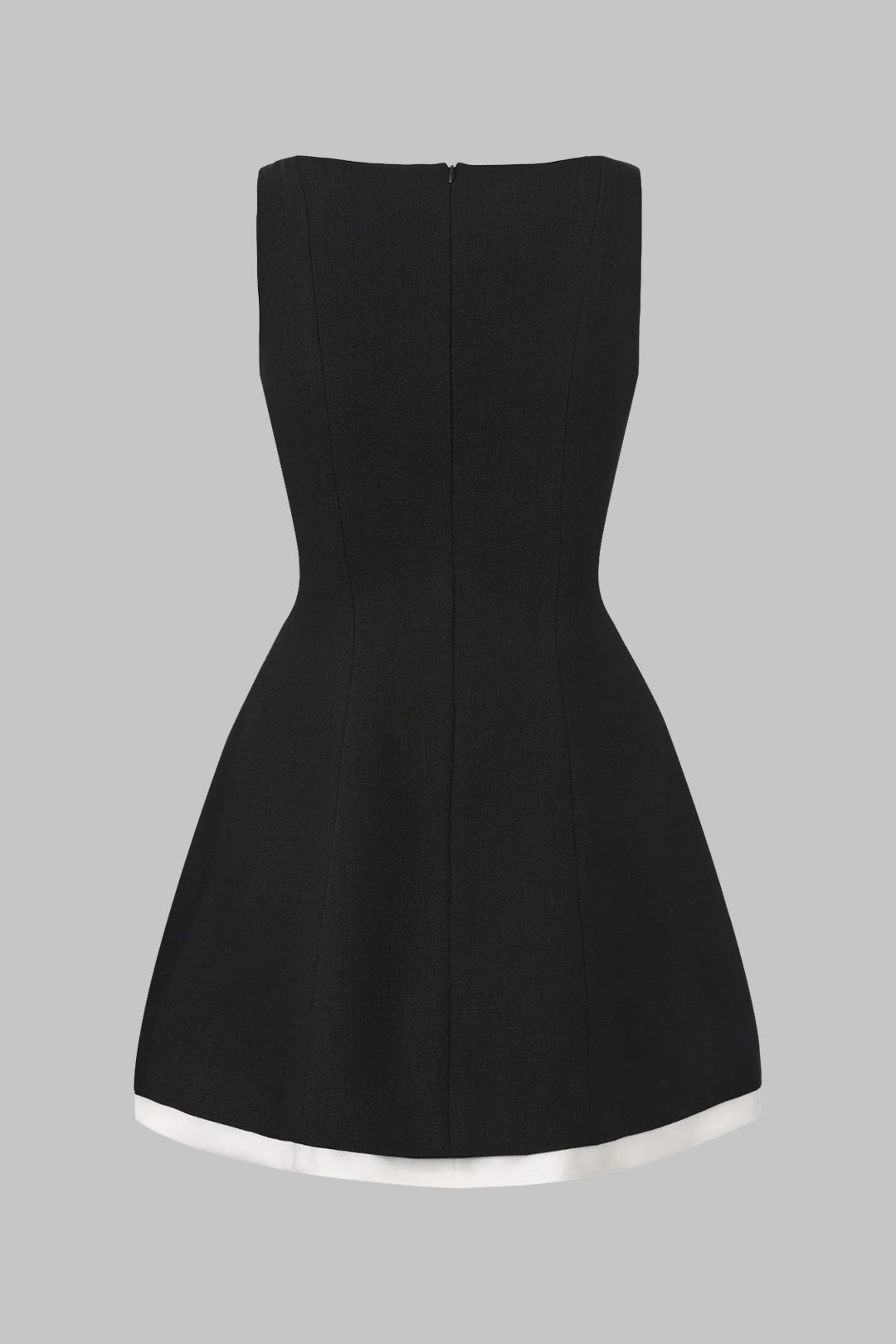 Contrast Binding Button Detail Sleeveless Mini Dress