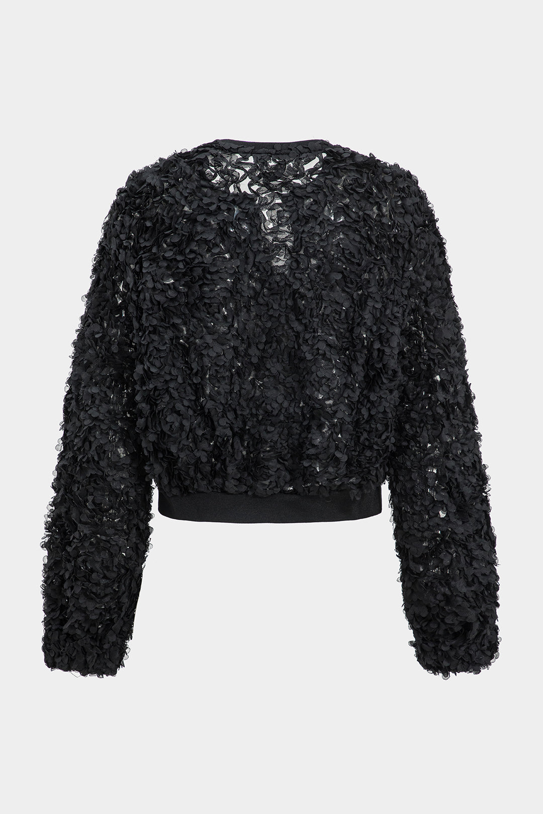 Sequin Round Neck Zipper Long-Sleeve Jacket