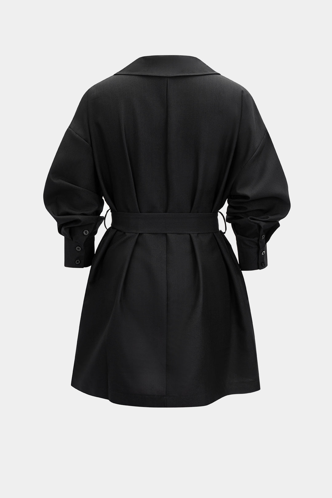 Pocket Belted Long Sleeve Mini Dress