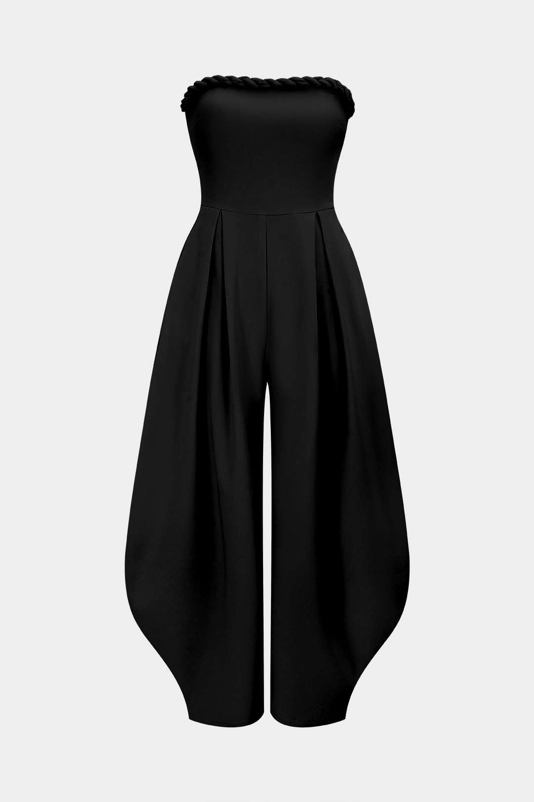 Twist Knot Strapless Sleeveless Wide Leg Jumpsuit