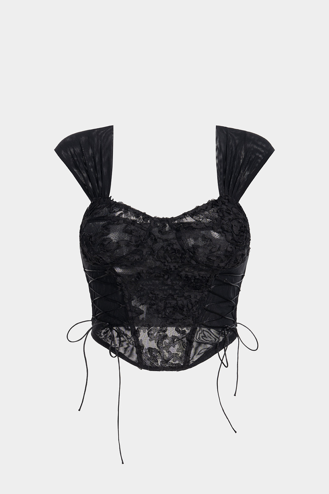 Gesmoktes Mesh-Tanktop zum Binden
