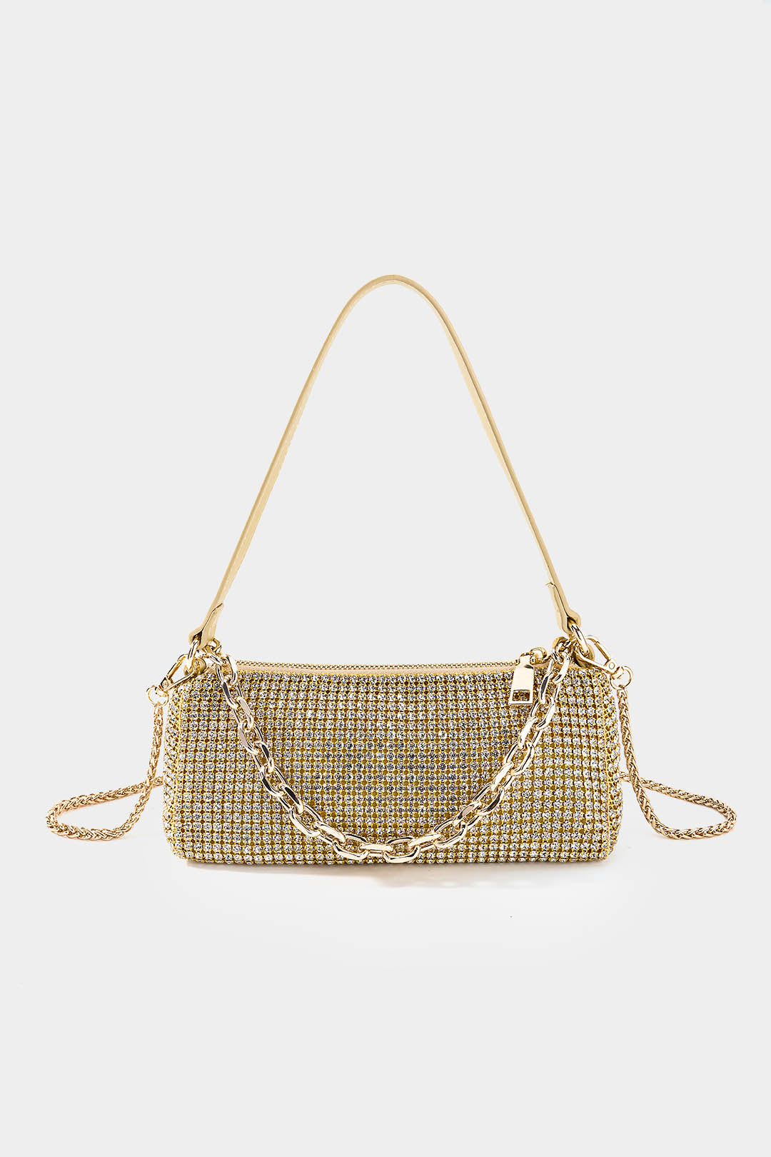 Rhinestone Chain Crossbody Tote Bag