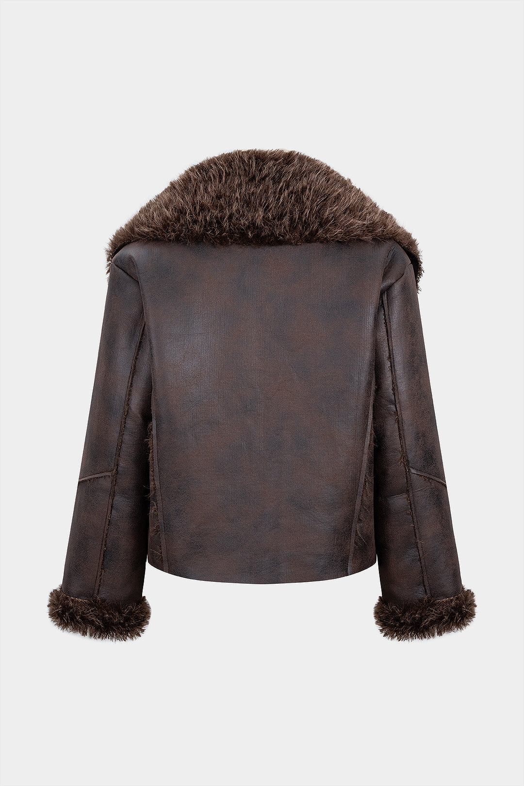 Faux Fur Patchwork Belted Jacket