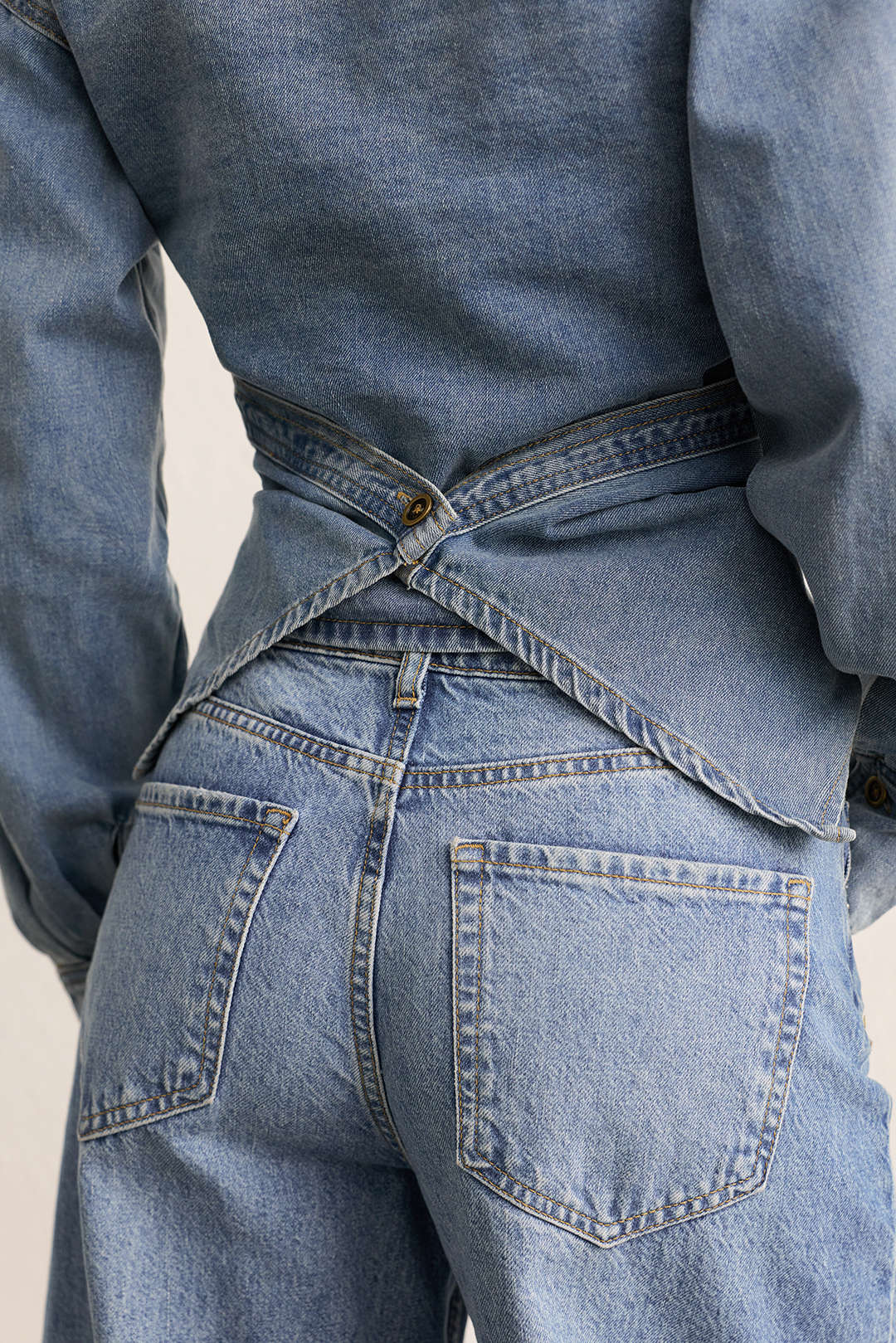 Jeans geraffte überkreuzte Oberbekleidung