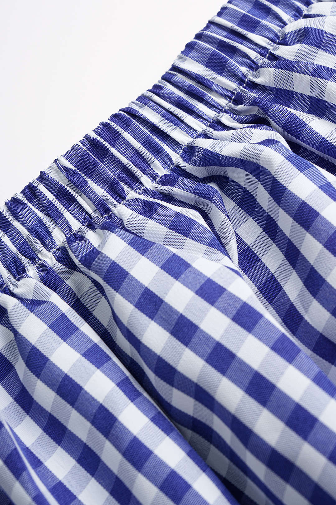 Plaid Print Tie-Up Cami Top And Shirred Waistband Skirt Set