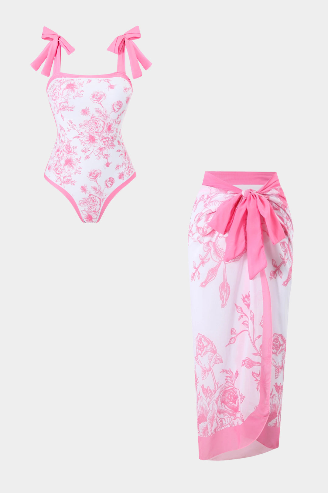 Floral Print Tie-Up Bikini Set