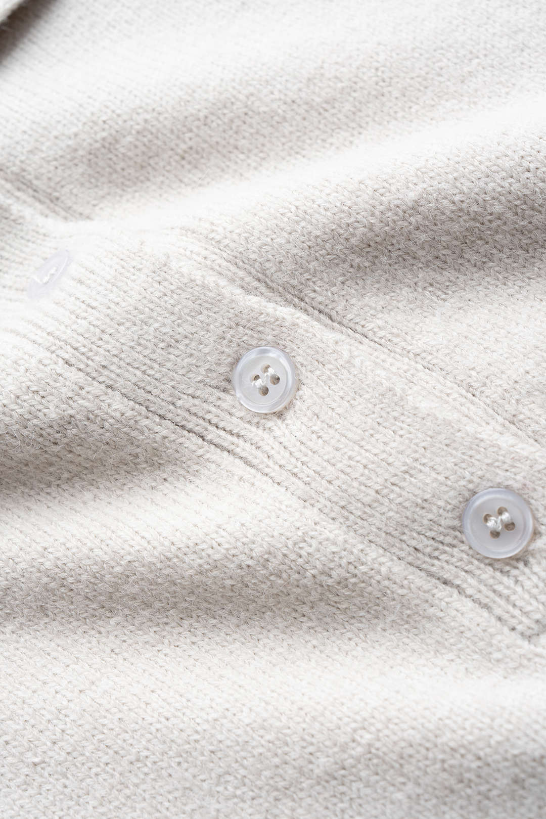 Knit Button Polo Collar Long-Sleeve Top