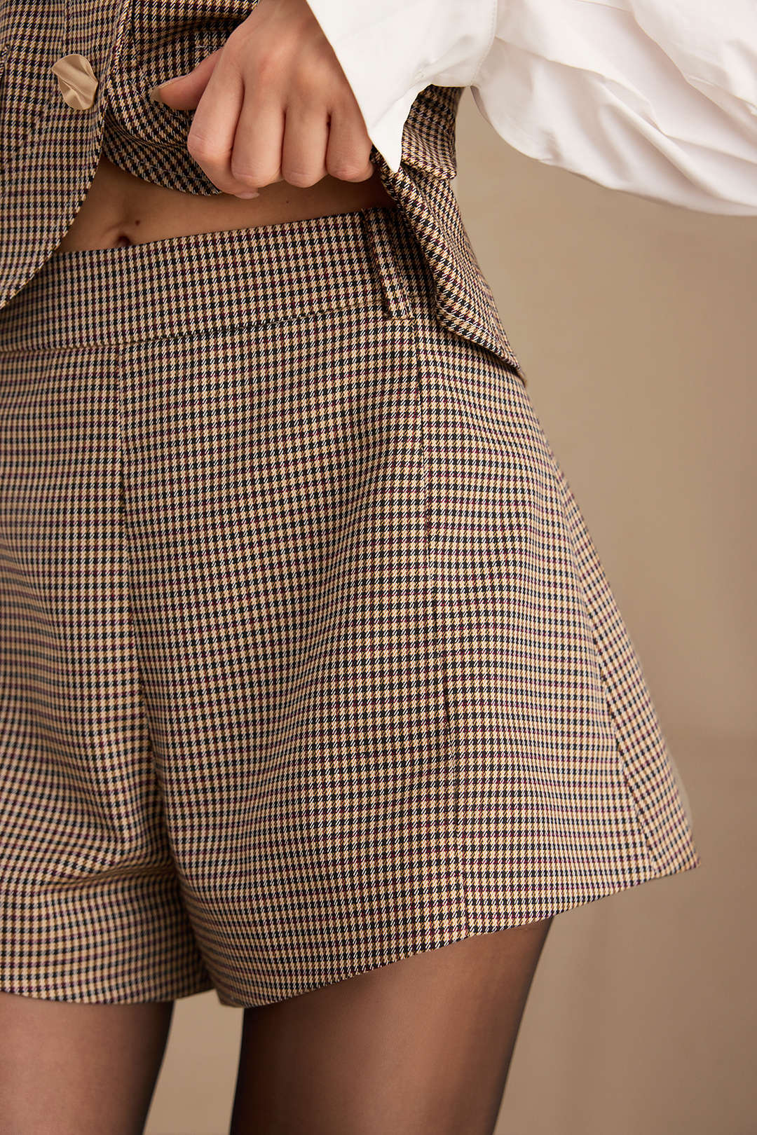 Plaid Print Pocket Shorts