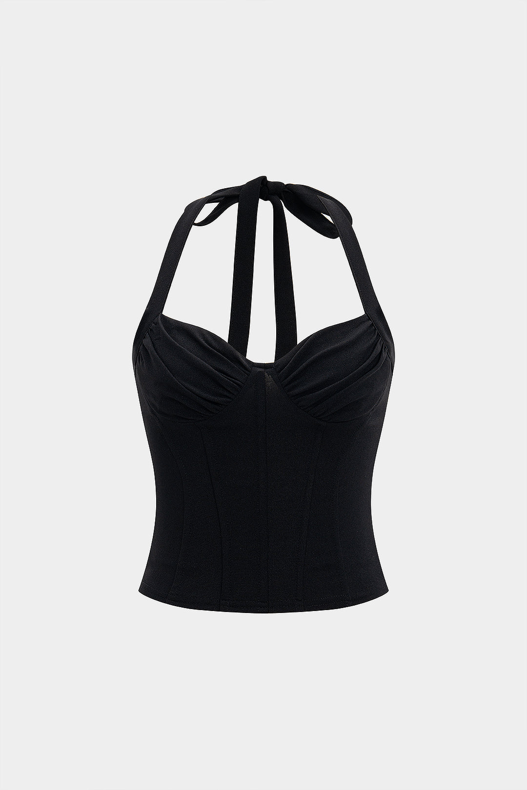 Neckholder-Camisole mit Raffungen und Reißverschluss
