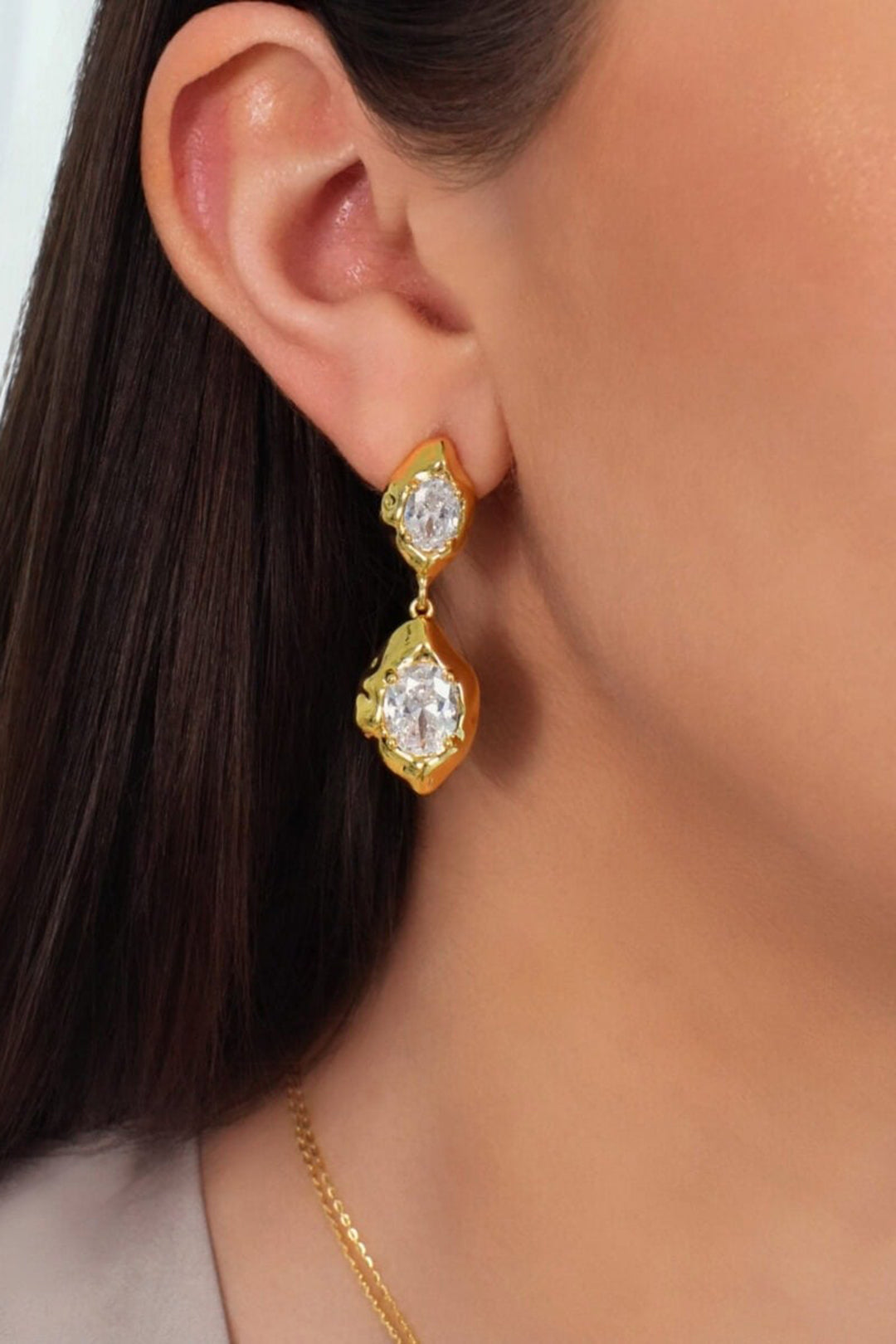 Geometric Zircon Earrings