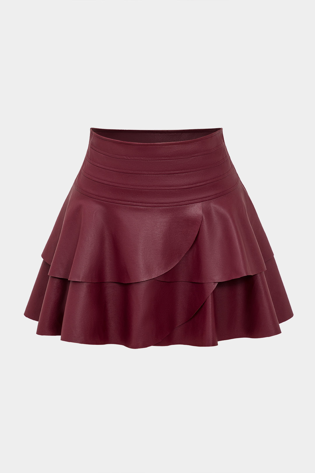 Jupe asymétrique en similicuir uni