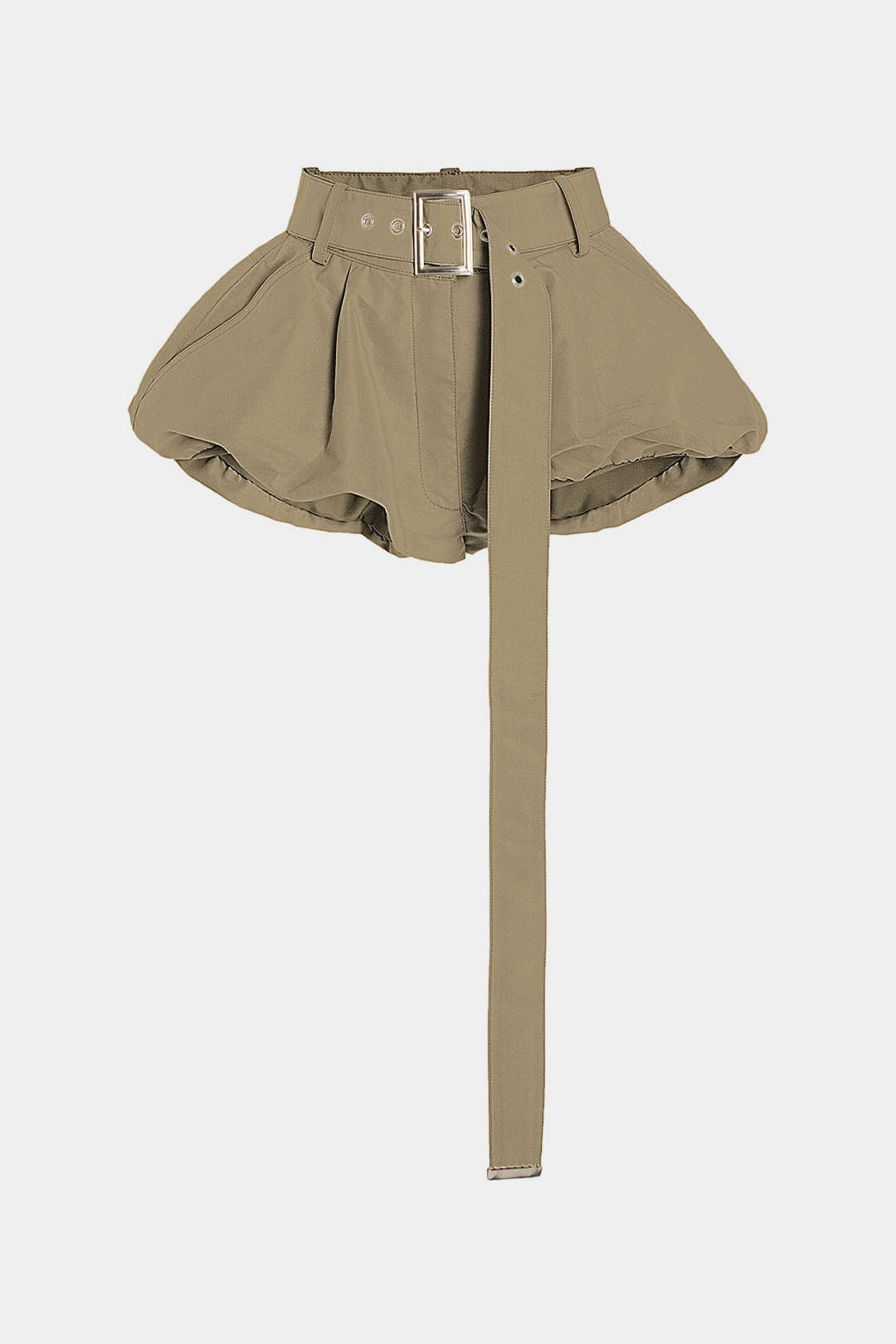 Solid Belted Shorts