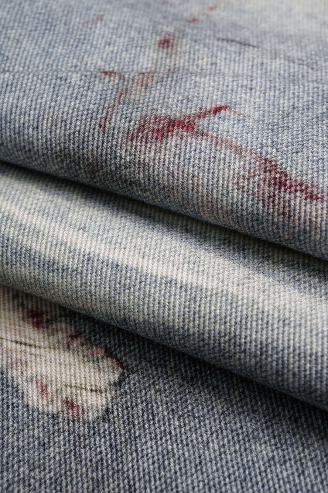 Artistic Denim Print Button Pocket Straight Leg Pants