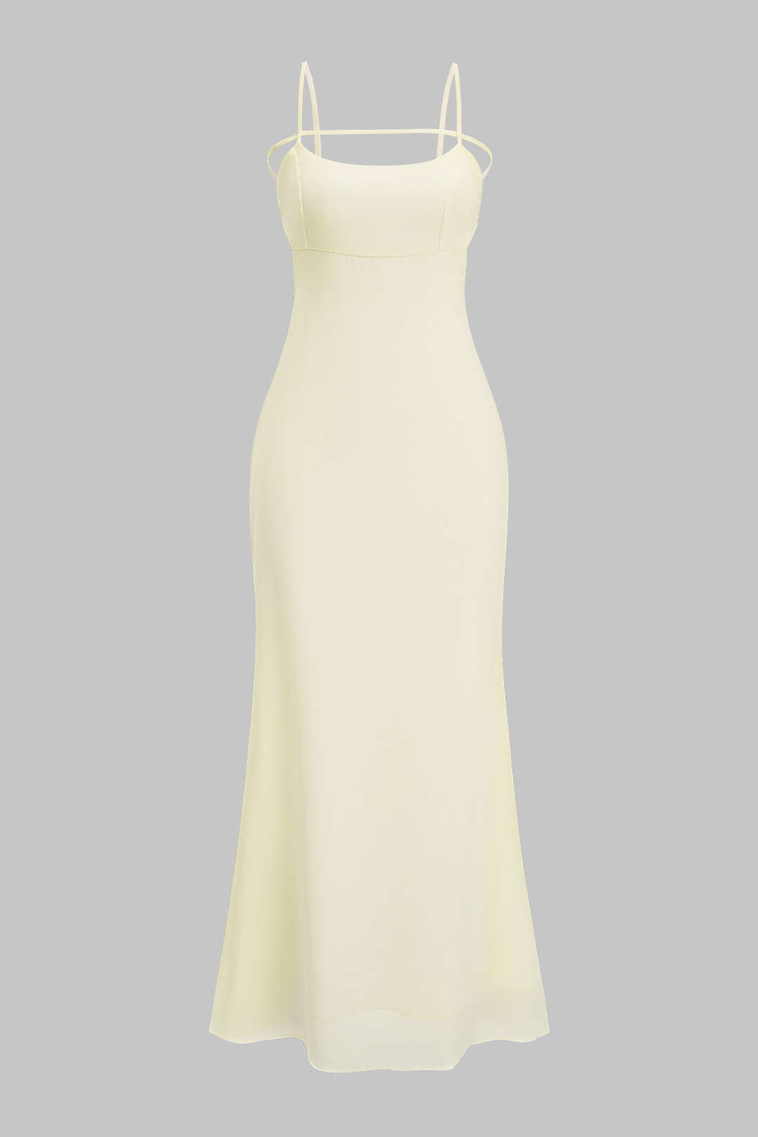 Einfarbiges ärmelloses Maxikleid aus Chiffon mit Cut-Outs