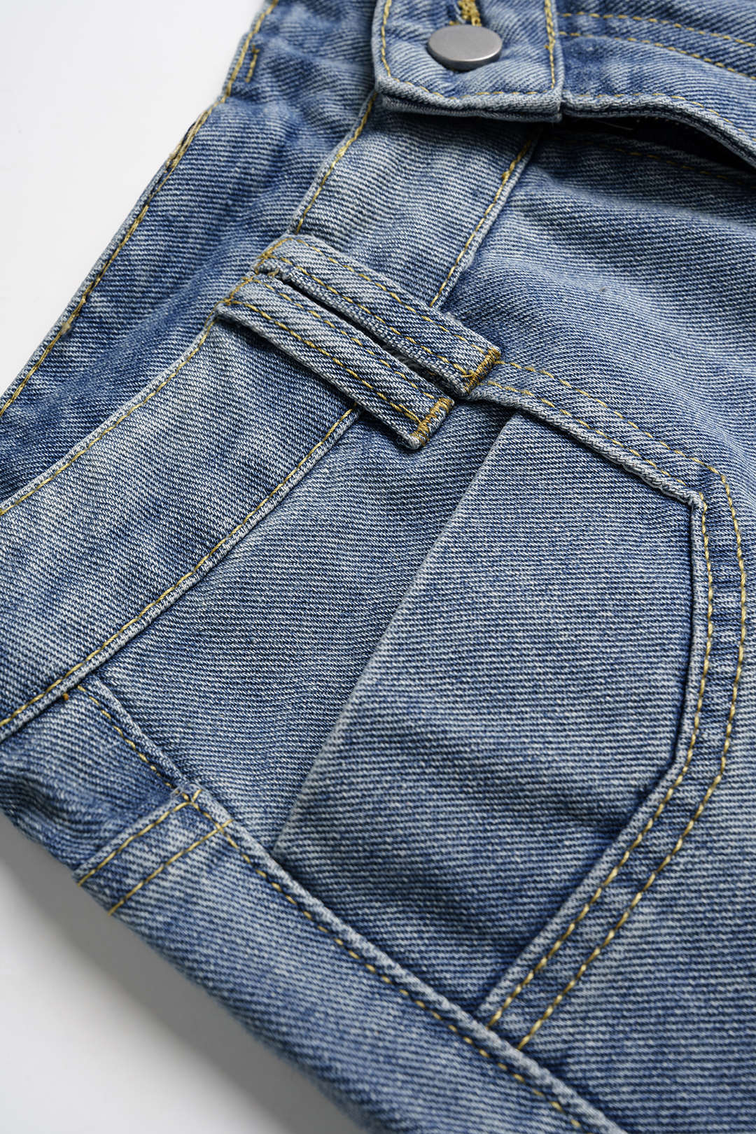 Denim Patchwork Lace Trim High Waist Wide Leg Shorts