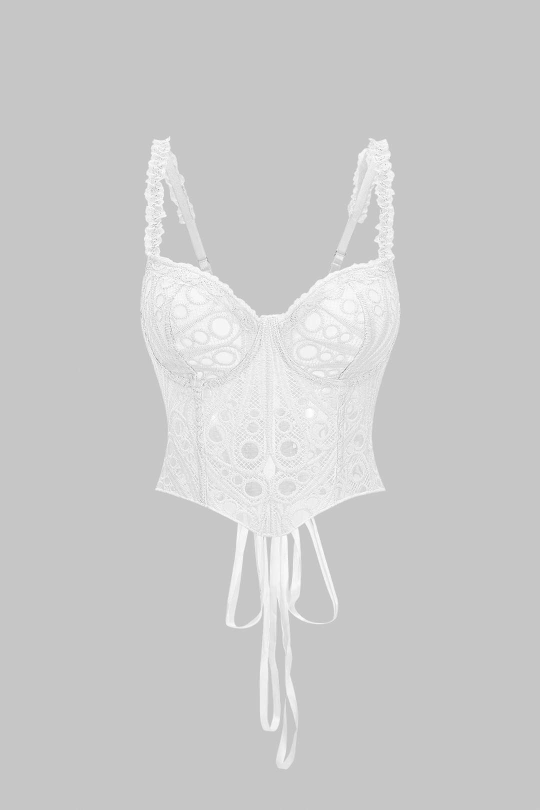 Haut caraco à lacets avec corset et bordure en dentelle