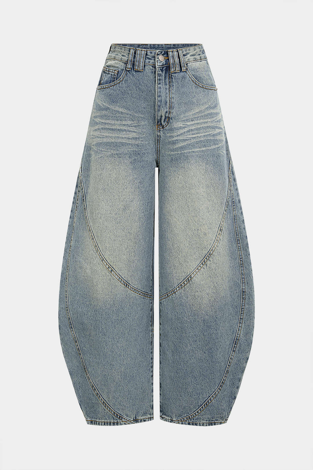 Jean taille haute en denim avec poches