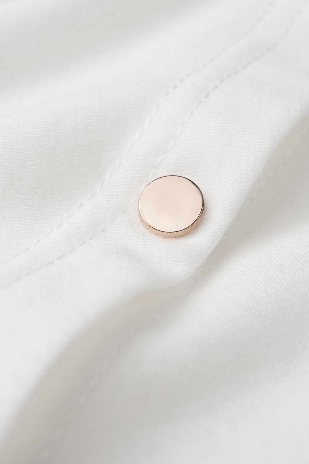 One Shoulder Metallic Button Short Sleeve T-Shirt