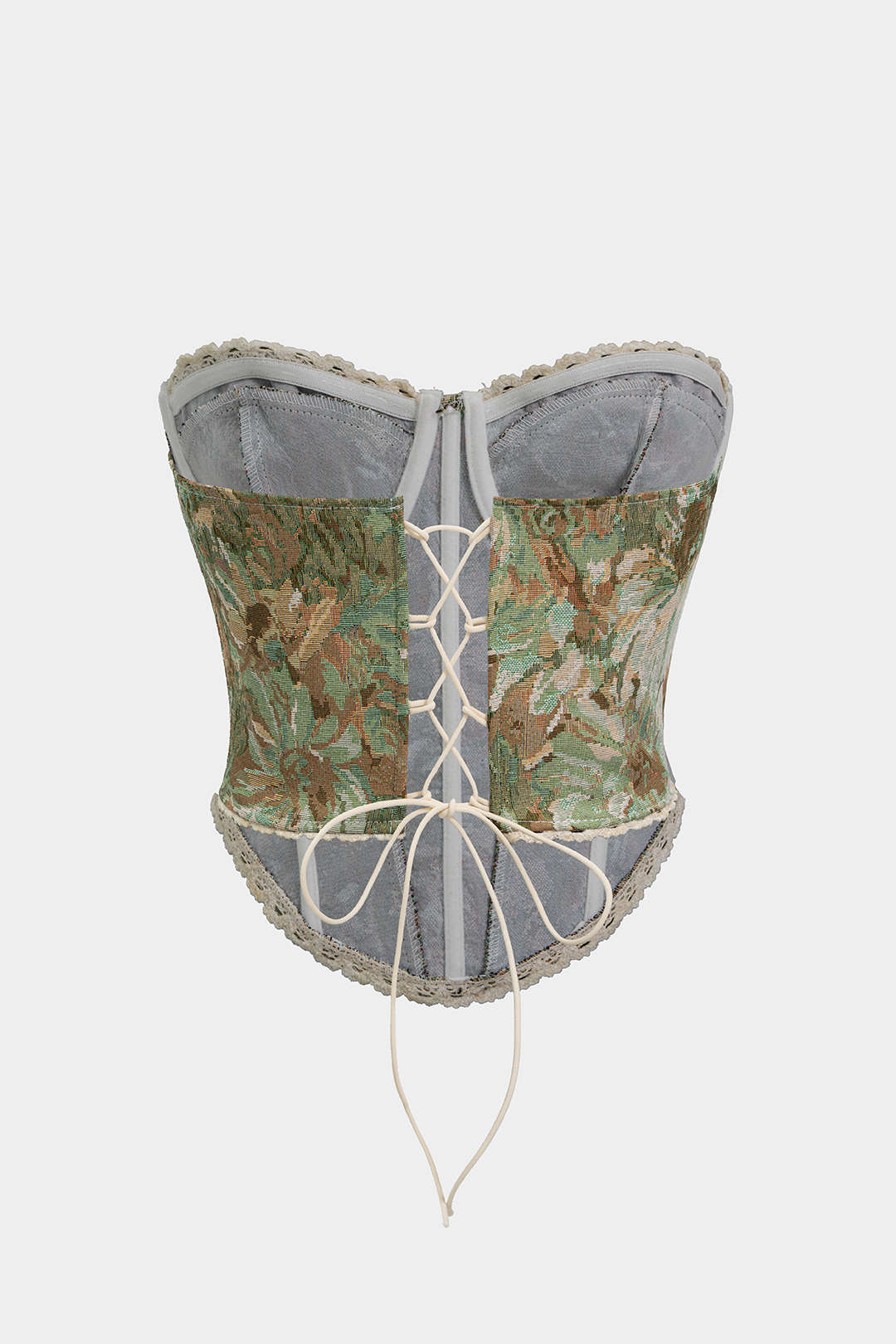 Korsett-Tube-Top mit Blumenmuster zum Binden
